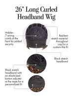 26in Long Curled Headband | Synthetic Hairpiece - Image 9