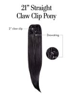 21" Straight Claw Clip Pony  | Synthetic Hair Ponytails (Clip In) - Image 5