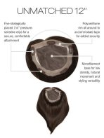 Unmatched 12" | Synthetic Hair Hair Topper (Hand Tied) - Image 9
